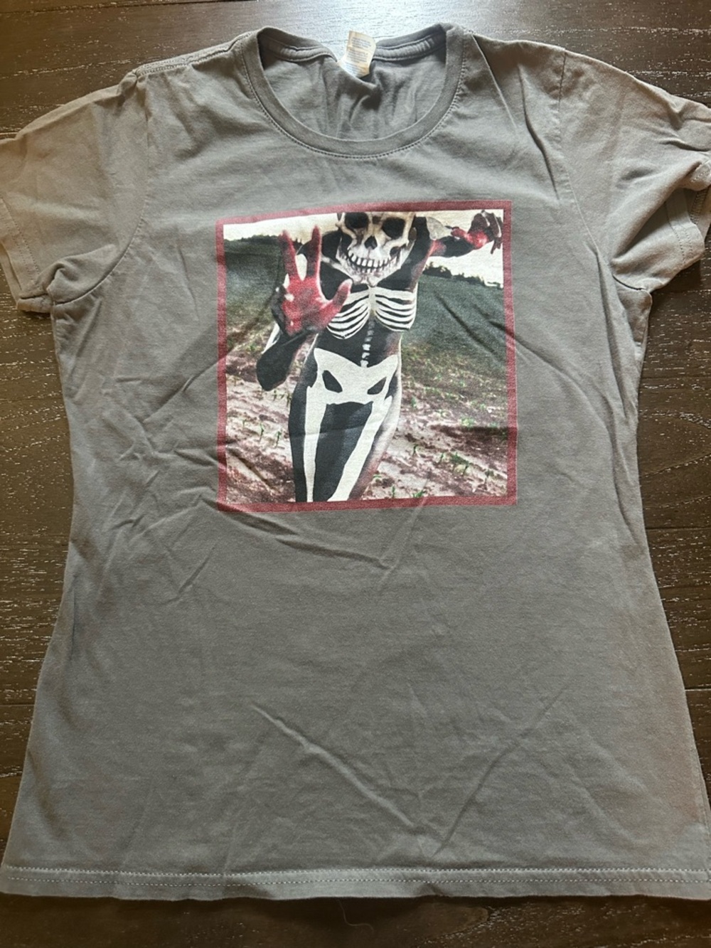 Slipknot Gray Graphic Skeleton women's Tshirt